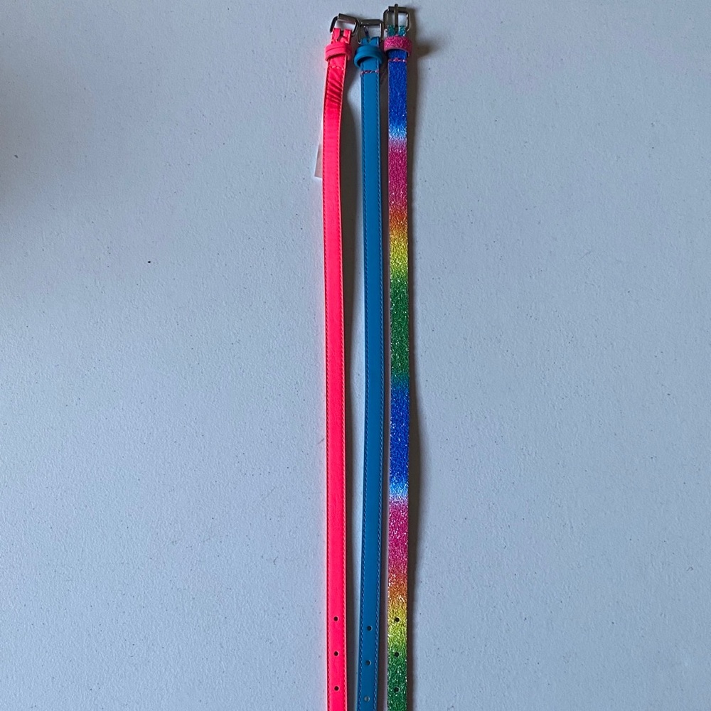 3 Multi Colored Toddler Girl Belts